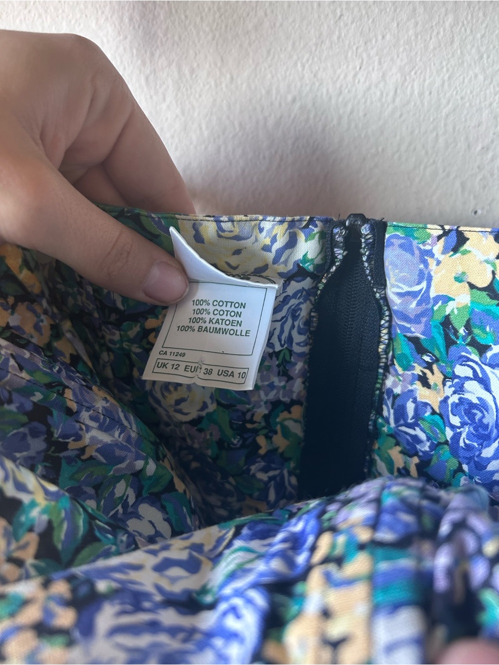 Vintage Laura Ashley Dress Strapless Blue Floral Tiered - Picture 4 of 6